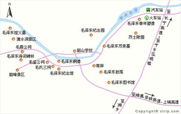 韶山旅游景点地图图片